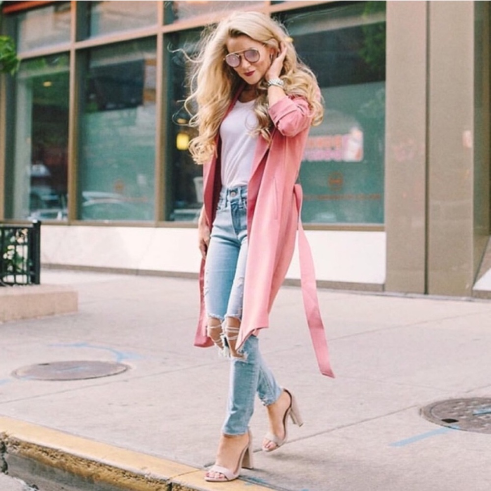 Beautiful drape front trench jacket